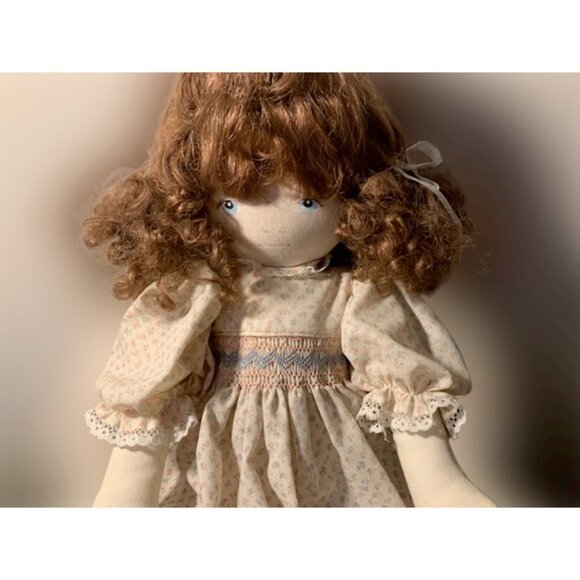 Vintage Doll Porcelainn Bisque Face Movable Feeet Arms Linen Dress Hat 12" - Picture 4 of 12